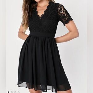 Black Lace Dress Sz XS LuLus Homecoming Dance Skater